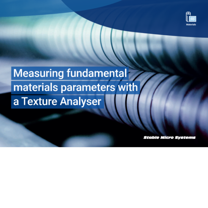 artikel von stable micro systems: messung von grundlegenden parametern und eigenschaften von produkten und materialien mit dem texture analyser.