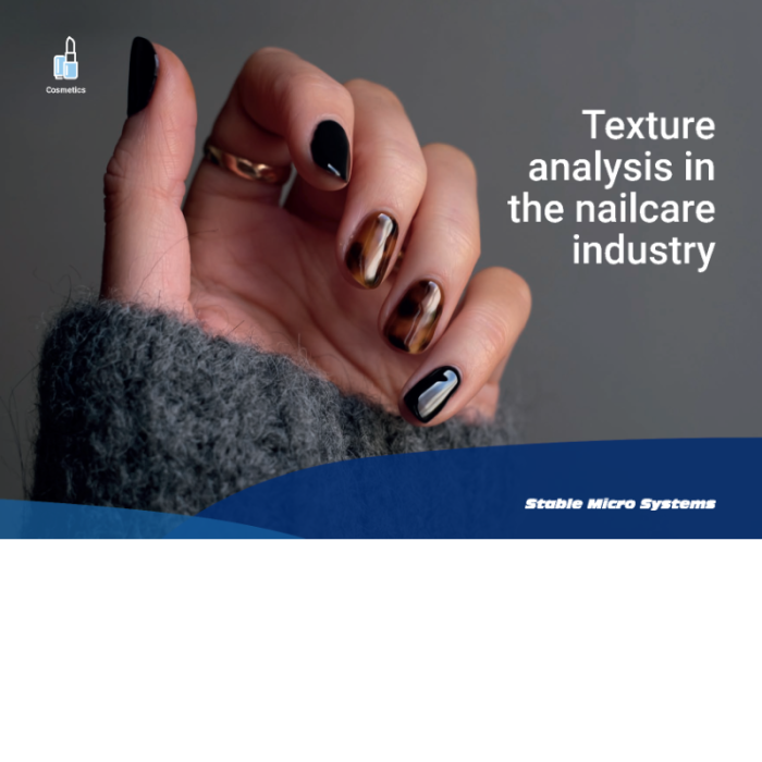artikel von stable micro systems: untersuchung und analyse von nagelpflegeprodukten mit dem texture analyser, um produkteigeschaften und -qualität präzsie zu bestimmen und zu optimieren.