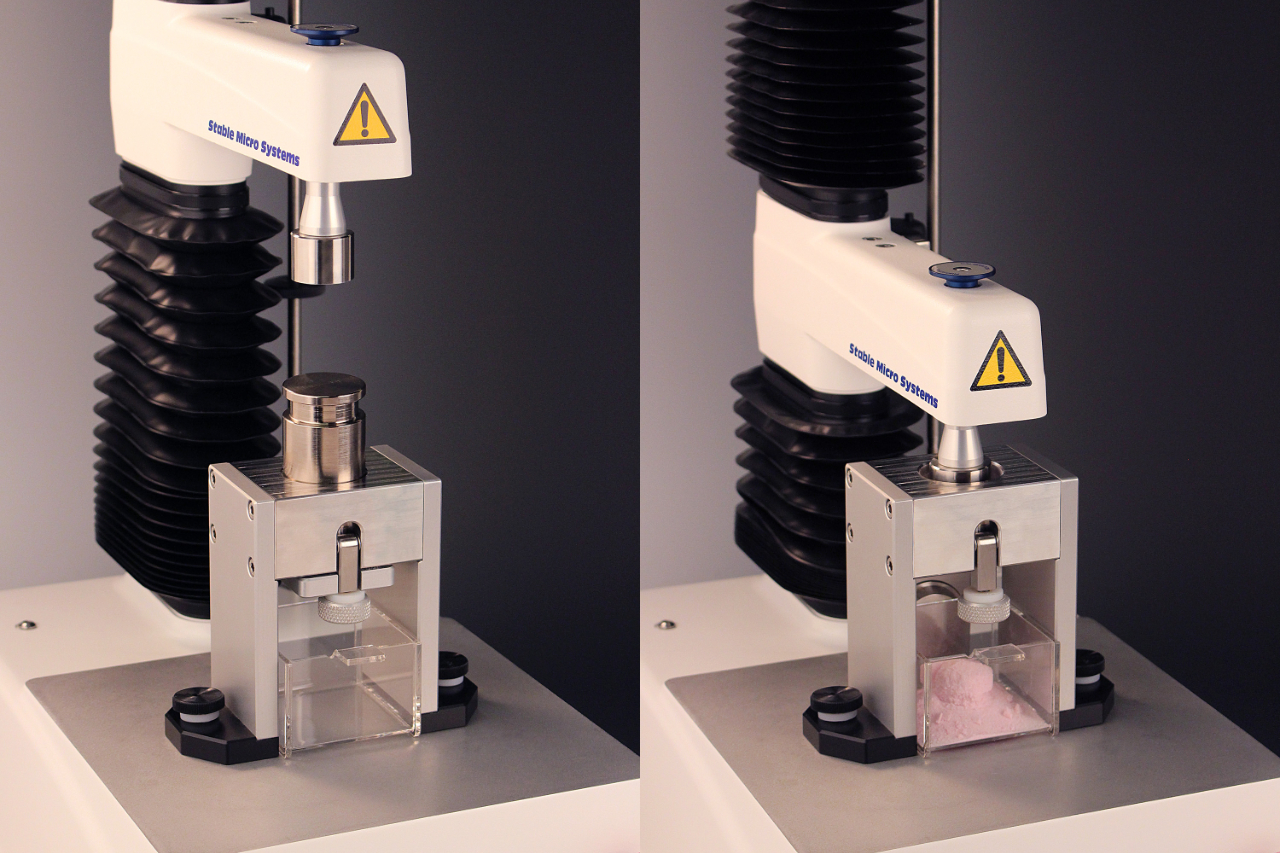 powder vertical schear rig für den texture analyser zur messung der festigkeit von schuettgut in trichtern